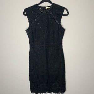 MAIN STRIP Black lace sheath dress L